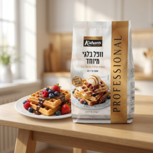 אבקה להכנת וופל בלגי – 1 ק"ג (פרווה, בד"ץ עדה חרדית)